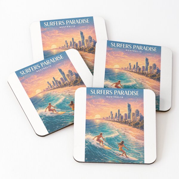 Item preview, Surfers Paradise Skyline Gold Coast Skyline Queensland Australia Beach Sunset designed and sold by Places On Earth.