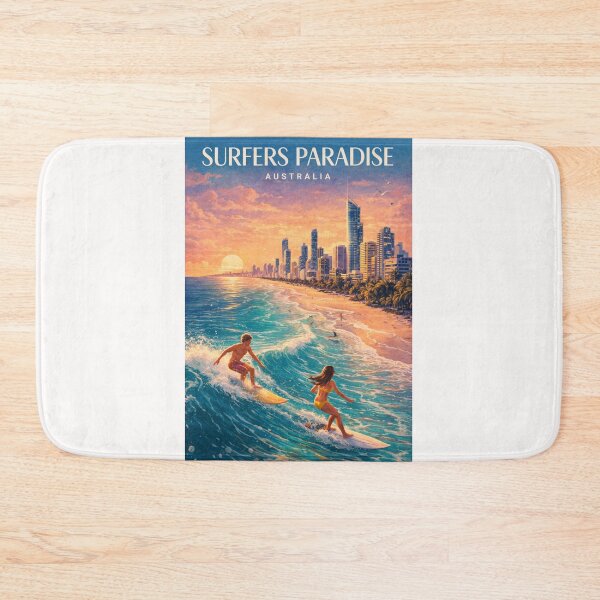 Item preview, Surfers Paradise Skyline Gold Coast Skyline Queensland Australia Beach Sunset designed and sold by Places On Earth.