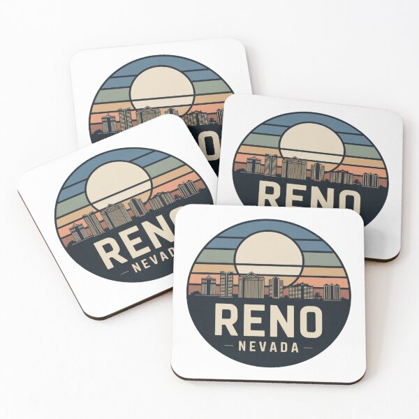 Item preview, Reno Nevada: Blue Sunset Skyline Badge designed and sold by CircinusStore.