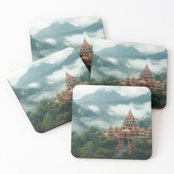 Item preview, Mystical Temple in the Rishikesh Mountains designed and sold by Sticker-lab-co.