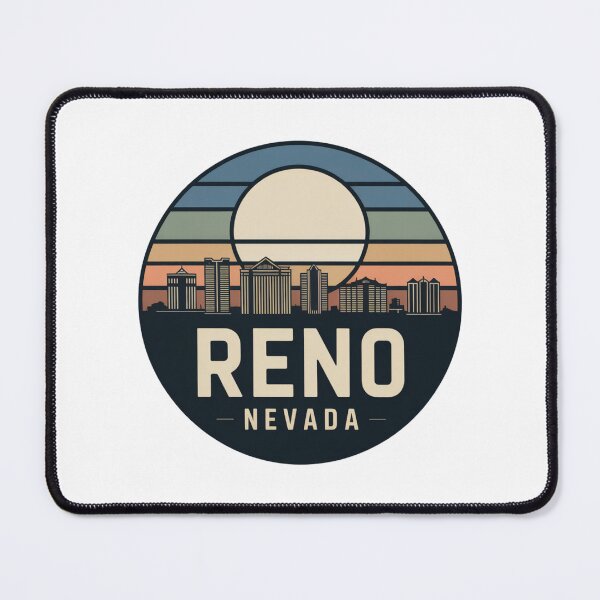Item preview, Reno Nevada: Blue Sunset Skyline Badge designed and sold by CircinusStore.