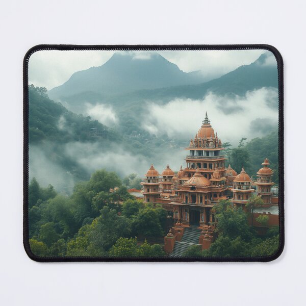 Item preview, Mystical Temple in the Rishikesh Mountains designed and sold by Sticker-lab-co.