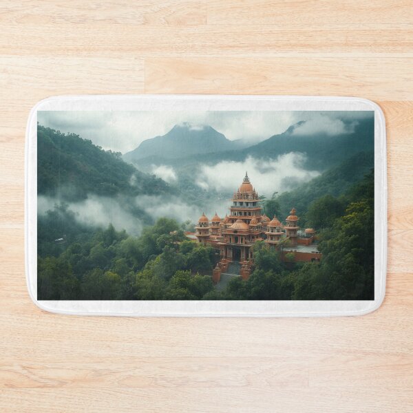 Item preview, Mystical Temple in the Rishikesh Mountains designed and sold by Sticker-lab-co.