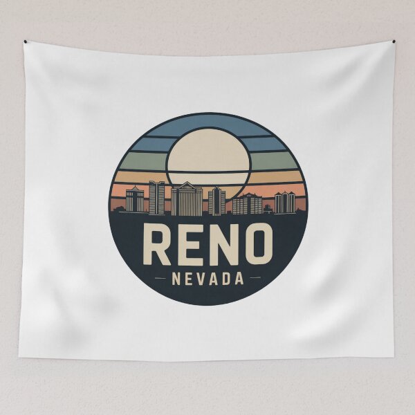 Artikelvorschau, Reno, Nevada: Abzeichen „Blauer Sonnenuntergang – Skyline“ entworfen und verkauft von CircinusStore.