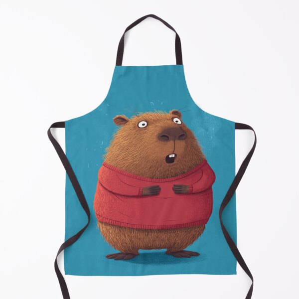 Item preview, Surprised Capybara Red Sweater Winter Animal designed and sold by NicolasGlowArt.