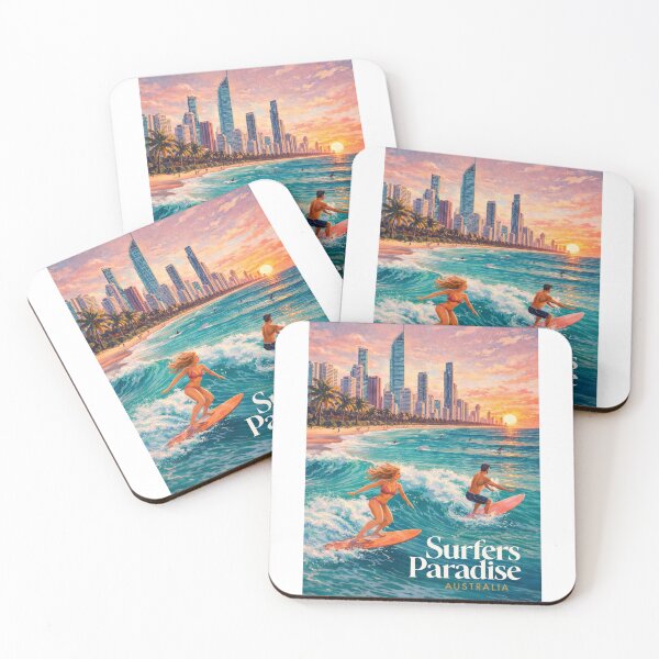 Item preview, Surfers Paradise Gold Coast Queensland Skyline Beach Sunset Australia designed and sold by Aryabek.