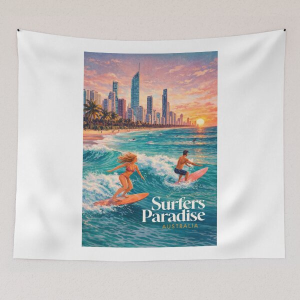 Item preview, Surfers Paradise Gold Coast Queensland Skyline Beach Sunset Australia designed and sold by Aryabek.