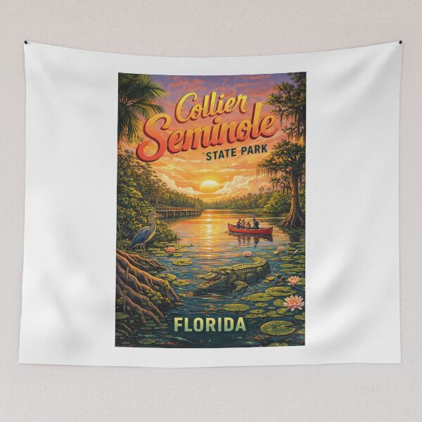 Item preview, Collier Seminole State Park Everglades Florida Mangrove Sunset River Scene designed and sold by Aryabek.