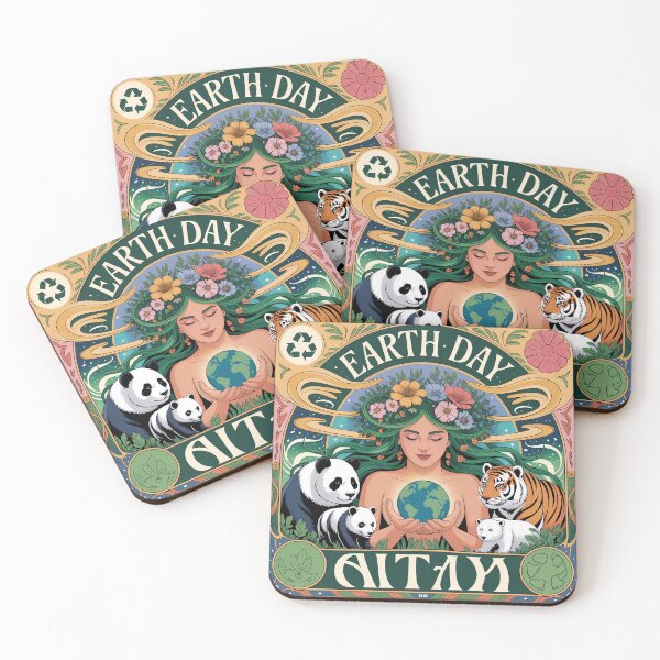 Item preview, Art Nouveau Mother Earth Goddess Earth Day Poster designed and sold by Common-Standard.
