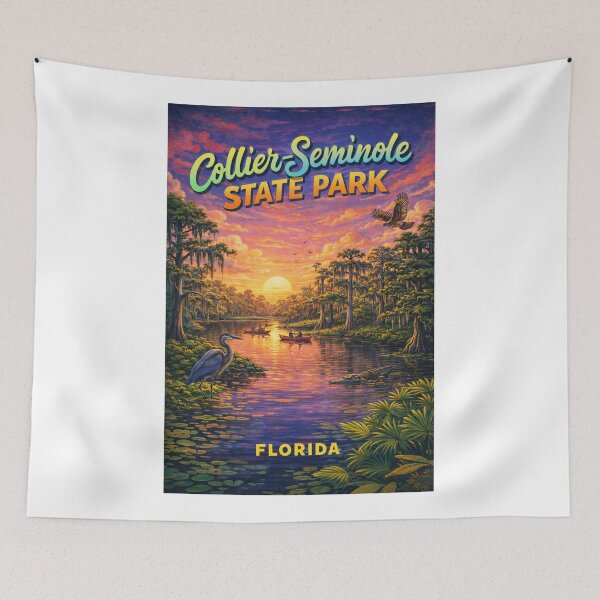 Item preview,  Collier Seminole State Park Everglades Wildlife River Florida Sunset View designed and sold by Aryabek.