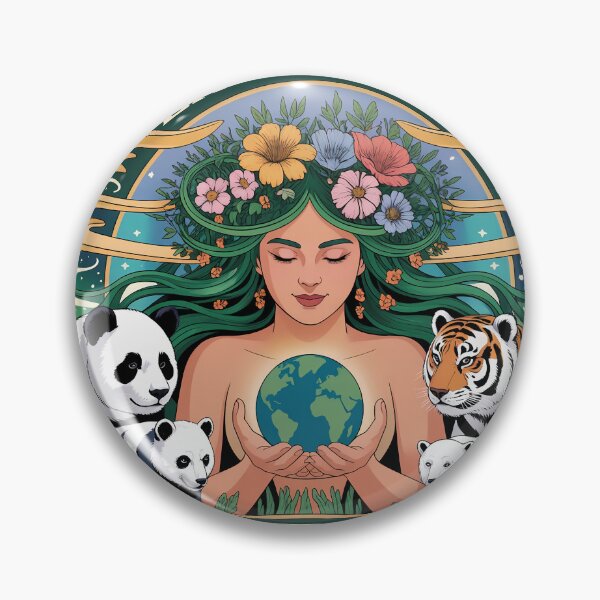 Item preview, Art Nouveau Mother Earth Goddess Earth Day Poster designed and sold by Common-Standard.