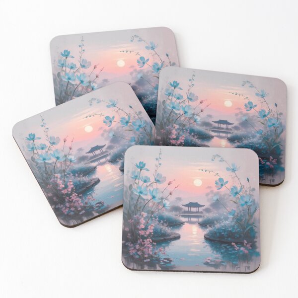Item preview, Zen garden at sunset designed and sold by Art-Inspir-AI.