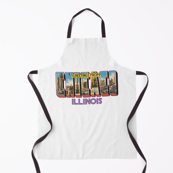 Item preview, Greetings From Chicago Illinois Vintage Postcard Style City Skyline Collage Typography Art designed and sold by portokalis.