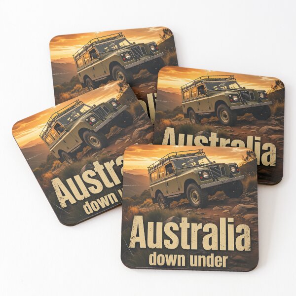 Item preview, Retro Offroad Australia Sunset Landscape Vintage Travel Poster designed and sold by BorgSpareParts.