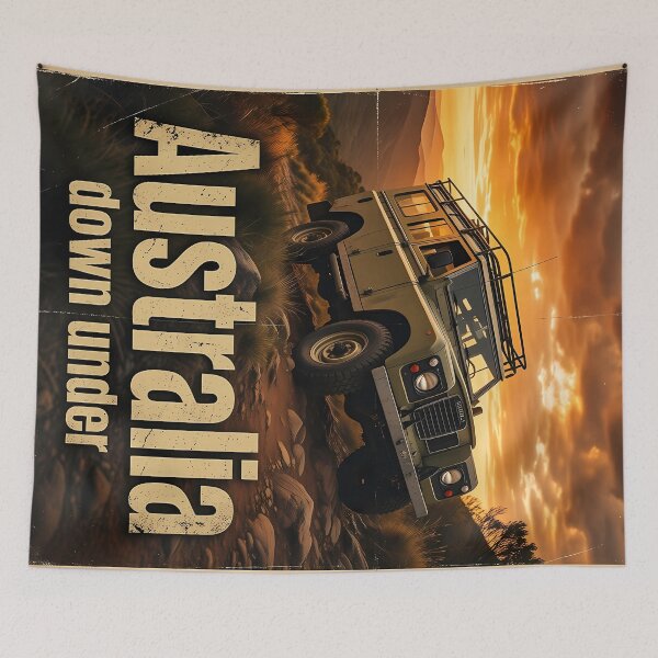 Item preview, Retro Offroad Australia Sunset Landscape Vintage Travel Poster designed and sold by BorgSpareParts.
