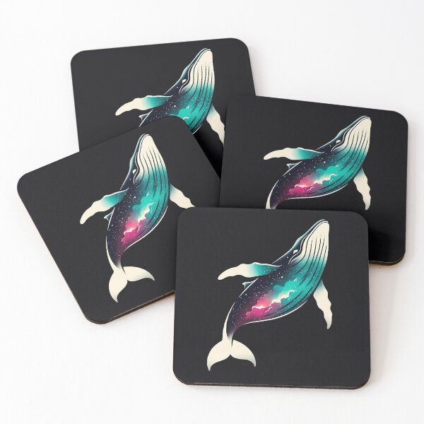 Item preview, Space Whale Galaxy Silhouette – Cosmic Humpback – Surreal Nebula Art designed and sold by Phetuvov.