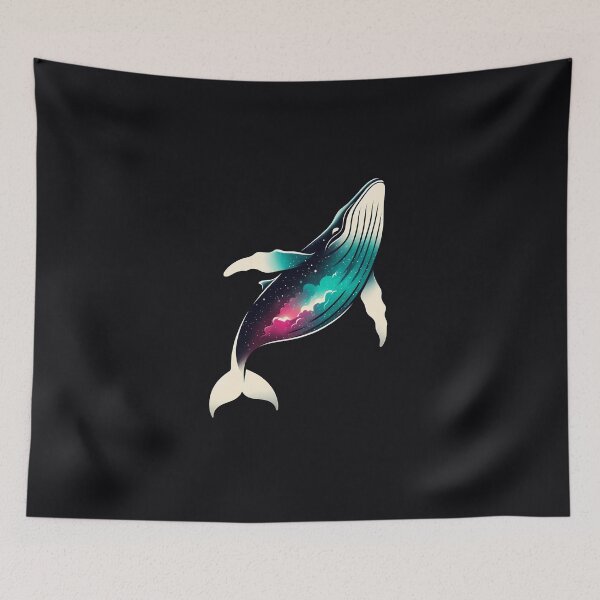 Item preview, Space Whale Galaxy Silhouette – Cosmic Humpback – Surreal Nebula Art designed and sold by Phetuvov.