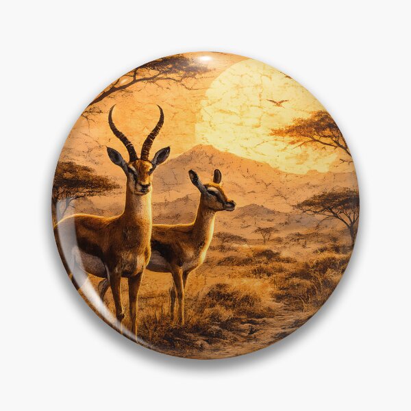 Item preview, African Gazelle Sunset – Textured Mosaic Wildlife Art – Feathered Edge Transparent Design designed and sold by AnimalAirtistry.