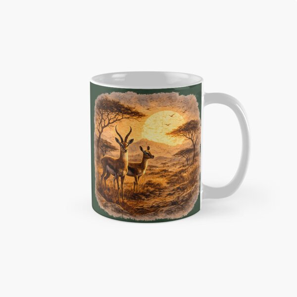 Item preview, African Gazelle Sunset – Textured Mosaic Wildlife Art – Feathered Edge Transparent Design designed and sold by AnimalAirtistry.