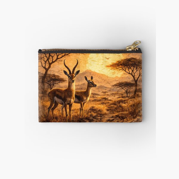 Item preview, African Gazelle Sunset – Textured Mosaic Wildlife Art – Feathered Edge Transparent Design designed and sold by AnimalAirtistry.