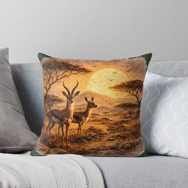 Item preview, African Gazelle Sunset – Textured Mosaic Wildlife Art – Feathered Edge Transparent Design designed and sold by AnimalAirtistry.