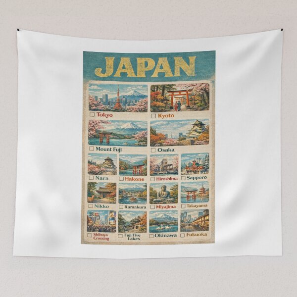 Item preview, Japan Travel Destinations Tokyo Kyoto Mount Fuji Osaka Cultural Landmarks designed and sold by Aryabek.