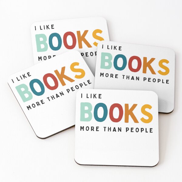 Item preview, I Like Books More Than People - colorful retro typography designed and sold by Whistle-and-Co.