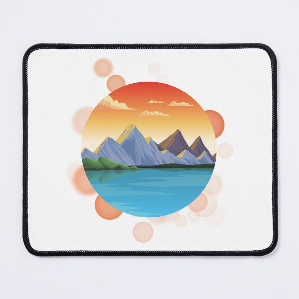 Item preview, Sunset over Mountains and River Landscape - Nature Illustration designed and sold by iamKRUK.