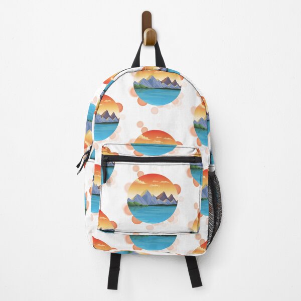 Item preview, Sunset over Mountains and River Landscape - Nature Illustration designed and sold by iamKRUK.
