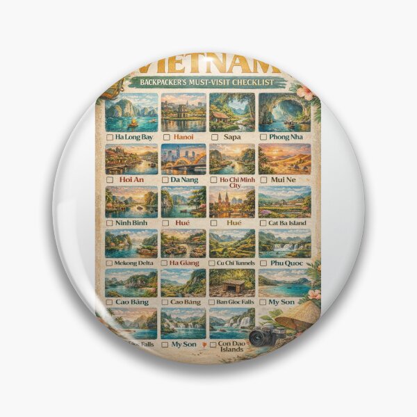 Item preview,  Vietnam Travel Checklist Ha Long Bay Hanoi Da Nang Hoi An Mekong Delta designed and sold by Aryabek.
