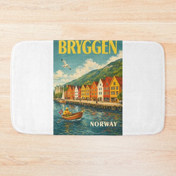 Item preview, Bryggen Bergen Vestland Norway Historic Wharf Harbor Waterfront designed and sold by Aryabek.