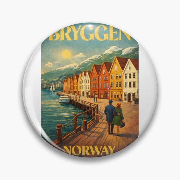 Item preview, Bryggen Bergen Harbor Waterfront Vestland Norway Fjord Coastal Cityscape designed and sold by Aryabek.