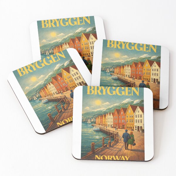 Item preview, Bryggen Bergen Harbor Waterfront Vestland Norway Fjord Coastal Cityscape designed and sold by Aryabek.