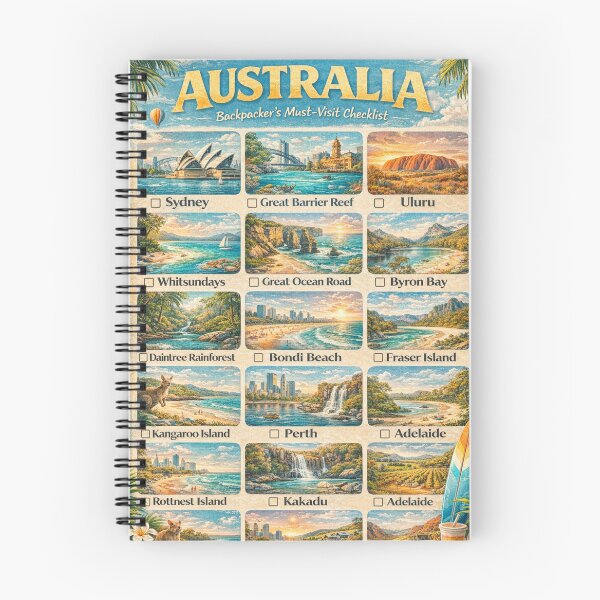Item preview, Australia Travel Destinations Sydney Great Barrier Reef Uluru Gold Coast designed and sold by Aryabek.