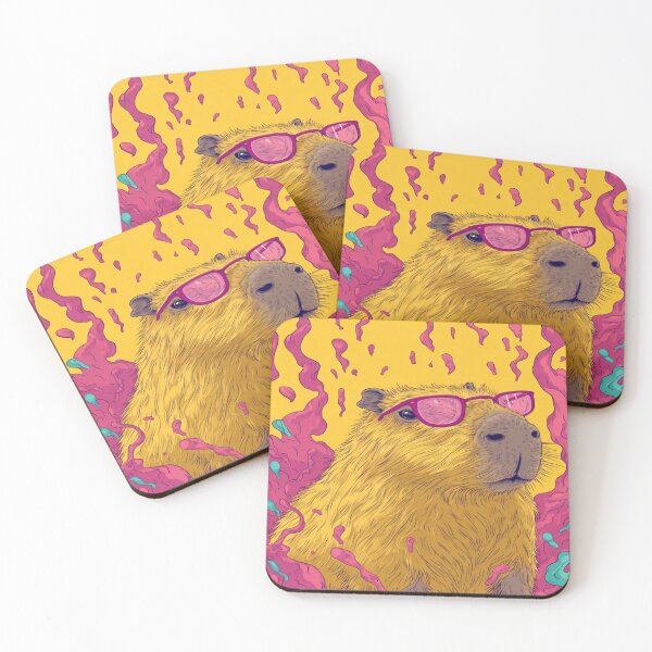 Item preview, Cool Capybara Sunglasses Psychedelic Vibe Art designed and sold by NicolasGlowArt.