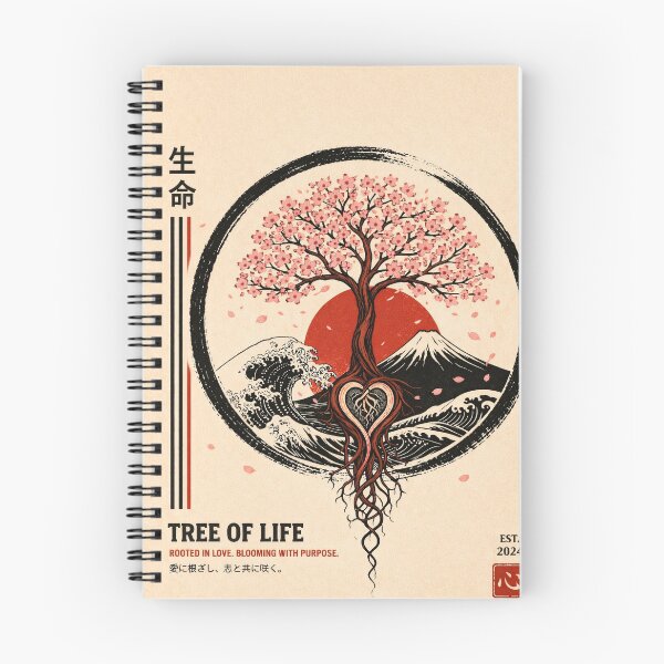 Item preview, Tree of Life – Japanese Wave & Sakura Heart Art designed and sold by ECHOES from the SOUL.