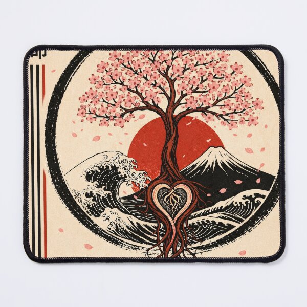 Item preview, Tree of Life – Japanese Wave & Sakura Heart Art designed and sold by ECHOES from the SOUL.