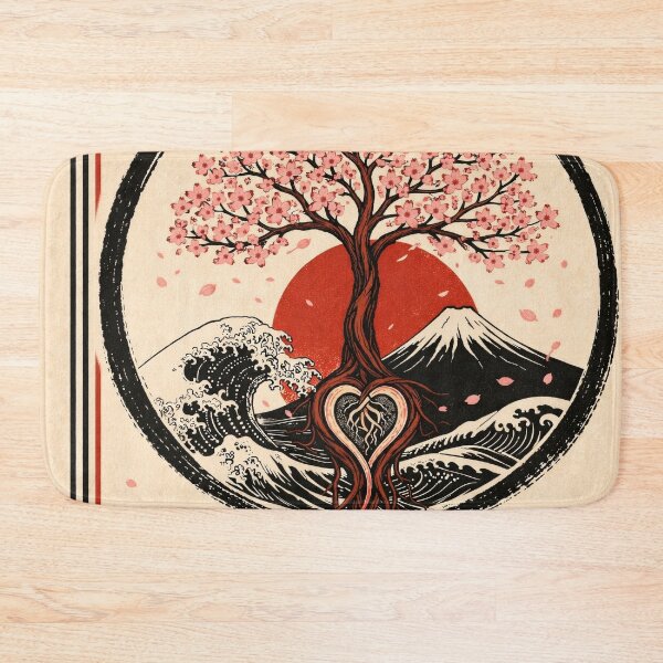Item preview, Tree of Life – Japanese Wave & Sakura Heart Art designed and sold by ECHOES from the SOUL.