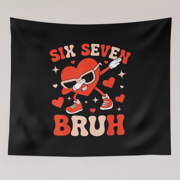 Item preview, Six Seven Bruh Funny Valentine Meme Cartoon Heart  designed and sold by gladysenglish.
