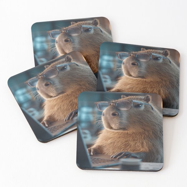 Item preview, Nerdy Capybara Programmer Laptop Glasses designed and sold by NicolasGlowArt.