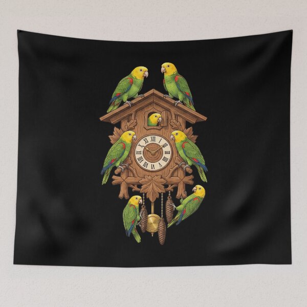 Item preview, Funny Yellow Headed Parrot Clock Mom Dad Lover designed and sold by TerryConnells.