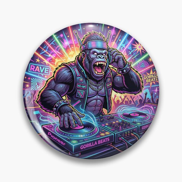 Item preview, DJ Party Gorilla – Neon Festival Bass Beast designed and sold by RH Design Lab.