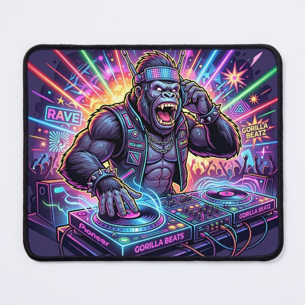 Item preview, DJ Party Gorilla – Neon Festival Bass Beast designed and sold by RH Design Lab.