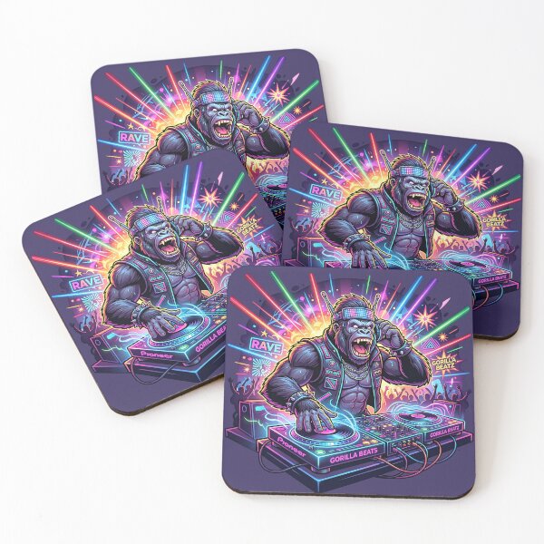 Item preview, DJ Party Gorilla – Neon Festival Bass Beast designed and sold by RH Design Lab.