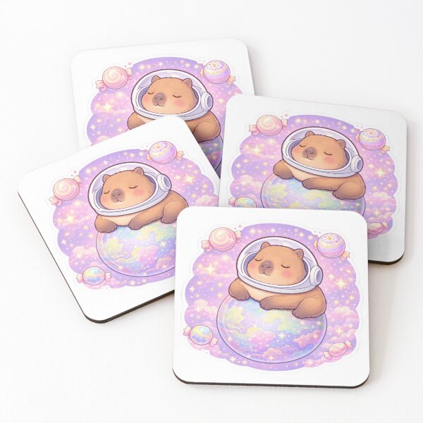 Item preview, Kawaii Capybara on a planet – Cute Space Capybara designed and sold by p-frosty-design.