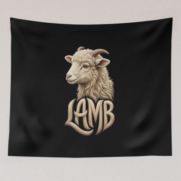 Item preview, 3D Lamb with Text - Whimsical Animal Design designed and sold by LittleLoopArt.