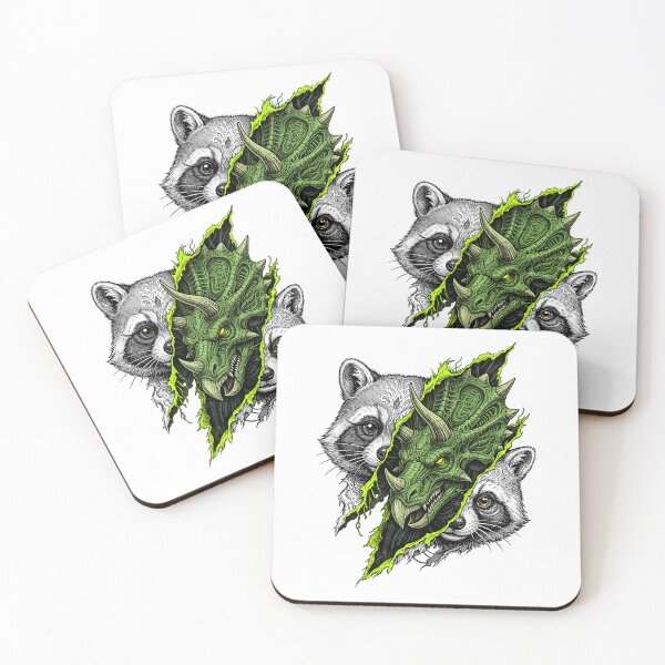 Item preview, Raccoon and triceratops designed and sold by krabbaraban.