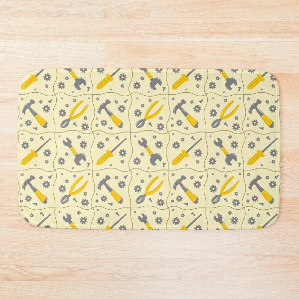 Item preview, Yellow builder tools toolbox construction repeat seamless pattern designed and sold by ButterflyKissCollab.