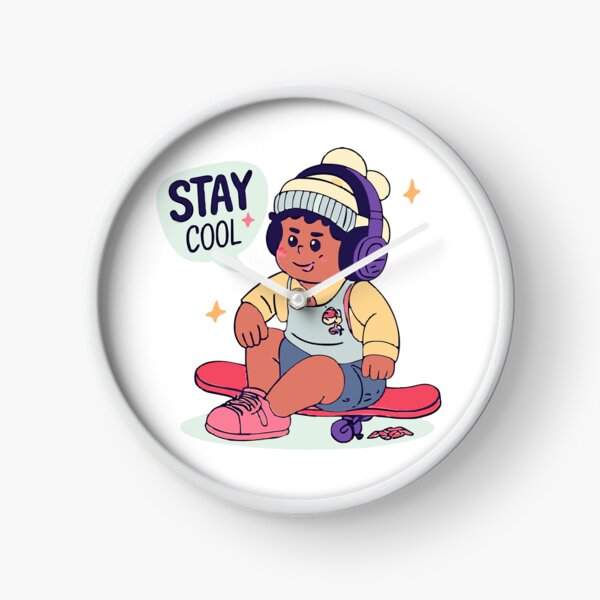 Item preview, Stay Cool Skate Kid – Cute Chill Aesthetic Cartoon Design designed and sold by Kavya Art.
