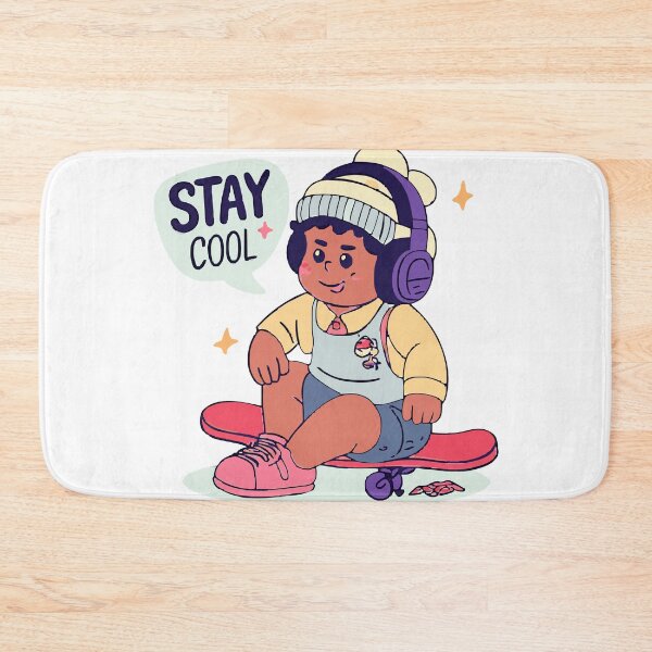 Item preview, Stay Cool Skate Kid – Cute Chill Aesthetic Cartoon Design designed and sold by Kavya Art.